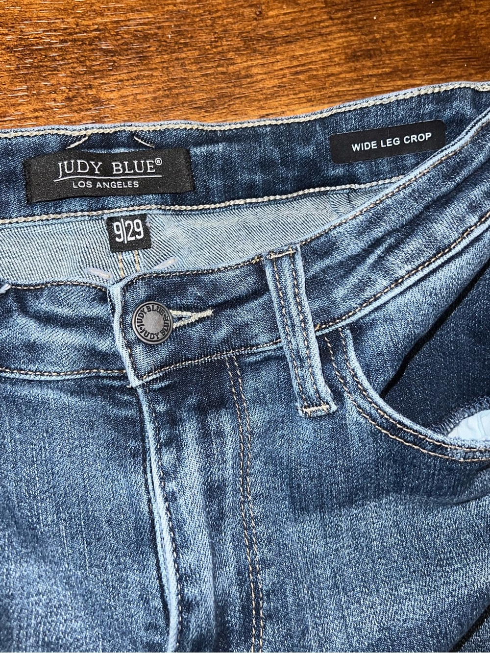 Judy Blue Wide Leg Cropped Jeans High Waist Stretch Frayed Hem Denim Size 29 - Picture 5 of 6